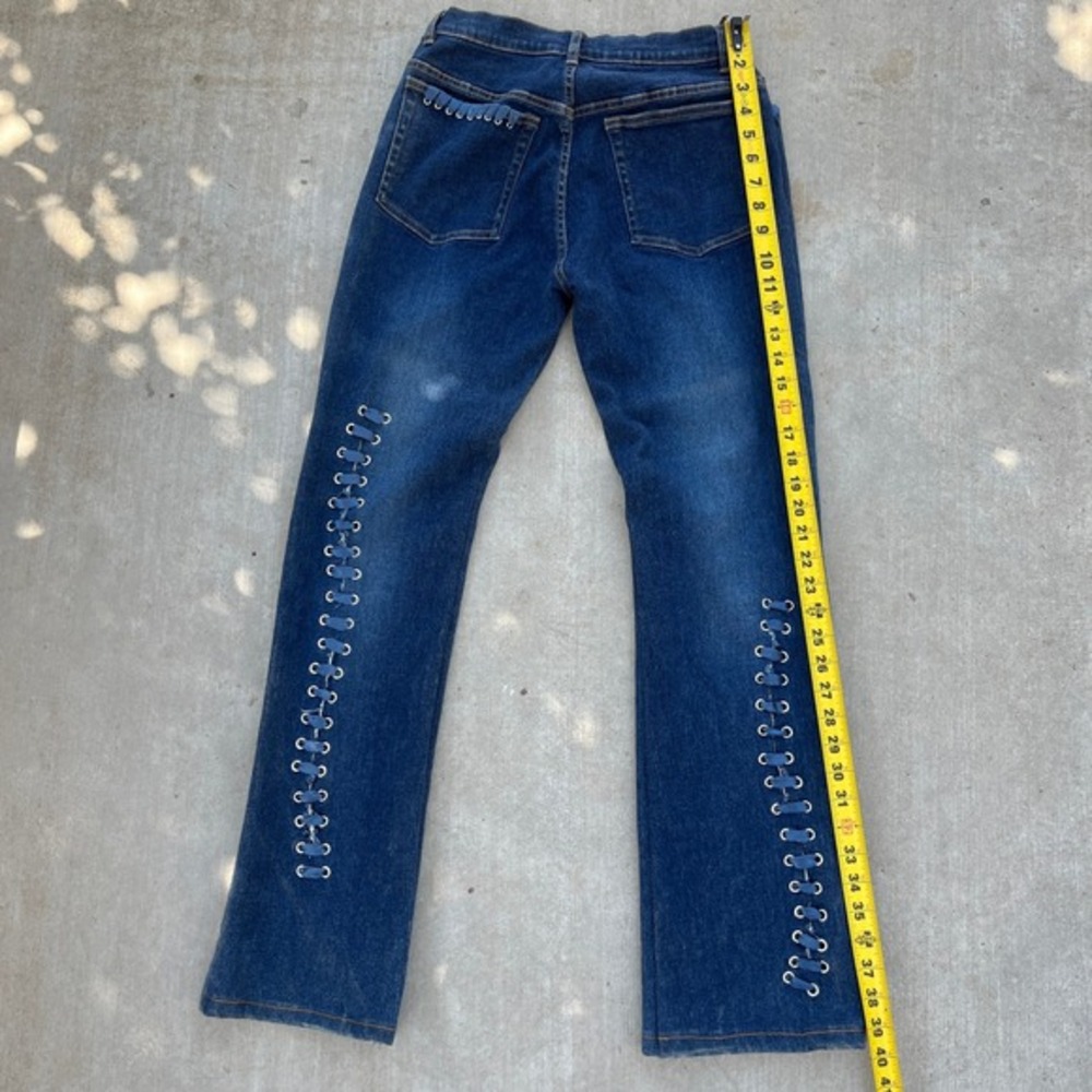 VTG Y2K Anev Lace up front‎ and back Jeans womens size 10 - Picture 5 of 7